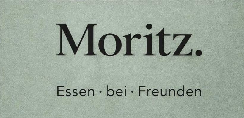 Schriftzug Moritz. Essen bei Freunden